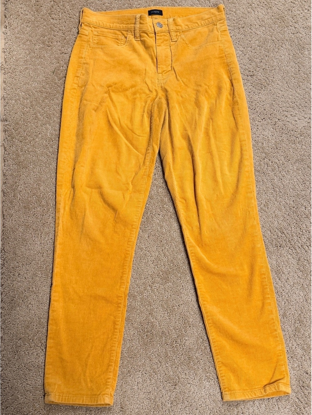 J.Crew Mustard Yellow Corduroy Straight Leg Pants Size 27